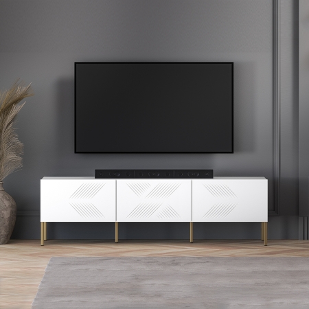 Szafka RTV Nordic Shine 04 na nóżkach 18cm | Szeroka 170cm