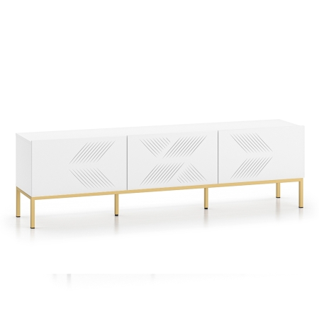 Szafka RTV Nordic Shine 04 na metalowej podstawie | Biała 170cm