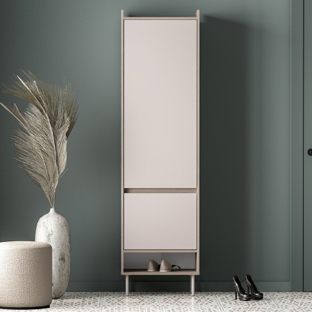 Szafa do przedpokoju ARCO 01 kaszmir dąb cremona terracotta 54 cm z miejscem na obuwie