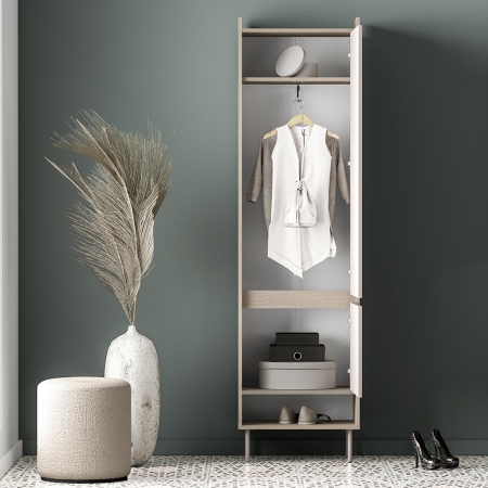 Szafa do przedpokoju ARCO 01 kaszmir dąb cremona terracotta 54 cm z miejscem na obuwie