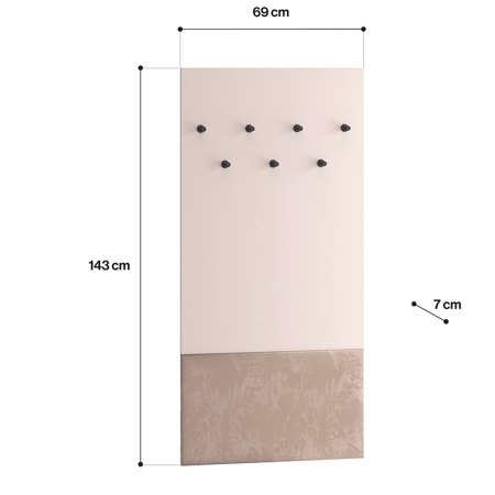 Wieszak ścienny ARCO 08 – tapicerowany panel do przedpokoju