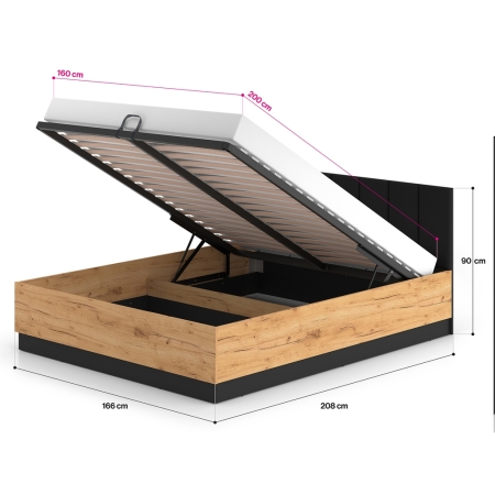 Łóżko AMBER 160 – łóżko z pojemnikiem 160×200 cm