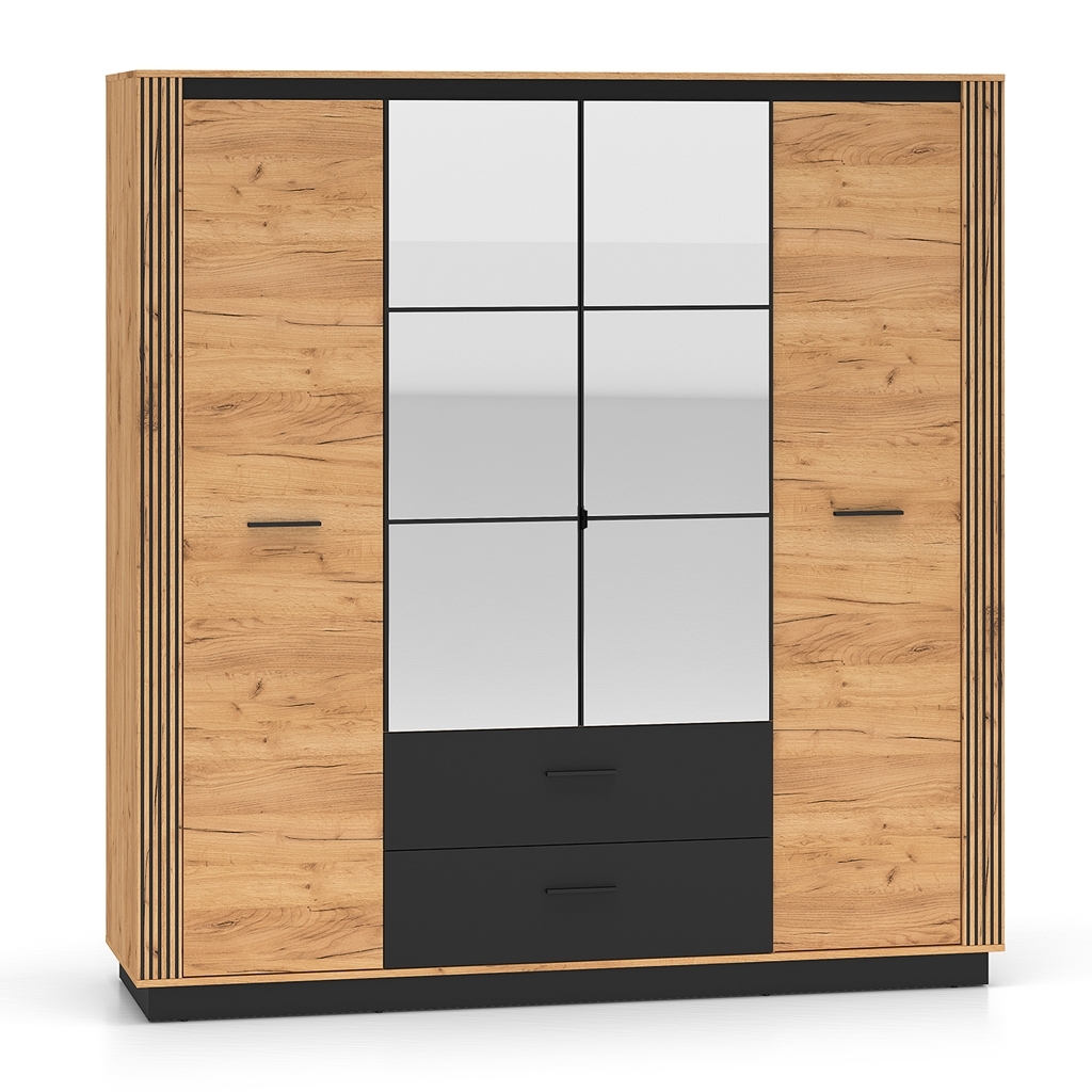 Szafa AMBER 01 – czterodrzwiowa szafa z lustrem i szufladami