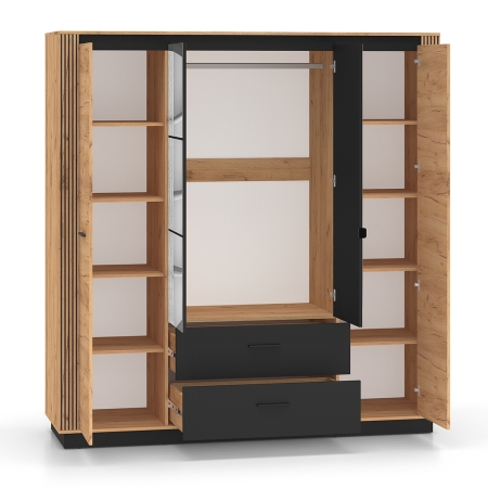 Szafa AMBER 01 – czterodrzwiowa szafa z lustrem i szufladami